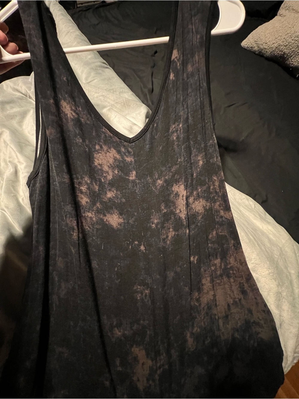 LuLaRoe Black and Brown Tie-Dye Wide Leg Jumpsuit - Picture 3 of 4